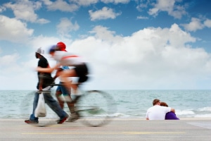 Bicycling Near the Lake in Chicago 