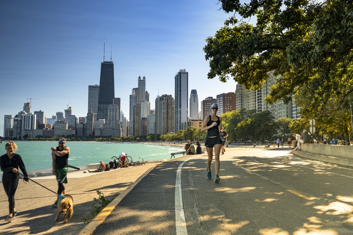 Lakefront trail in Chicago Illinois